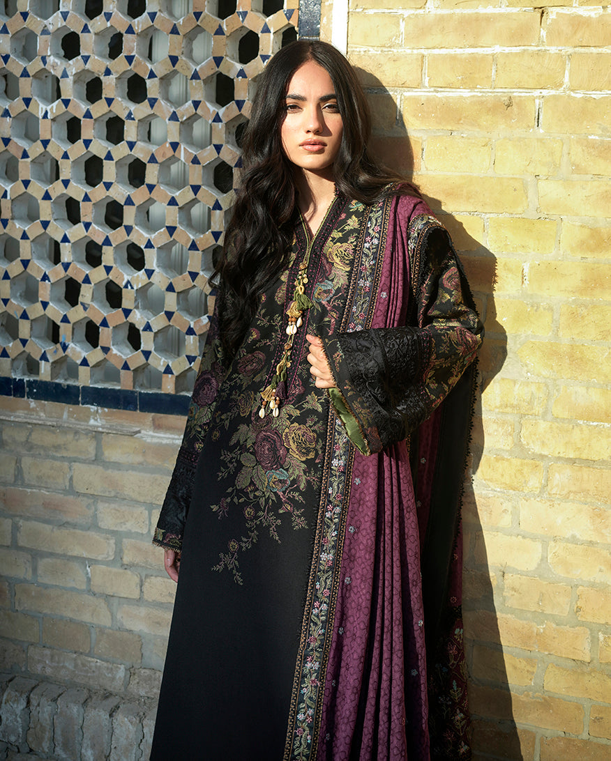 Mushq Broadway Embroidered Jacquard Unstitched 3Pc Suit - Registan Moon