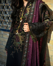 Mushq Broadway Embroidered Jacquard Unstitched 3Pc Suit - Registan Moon
