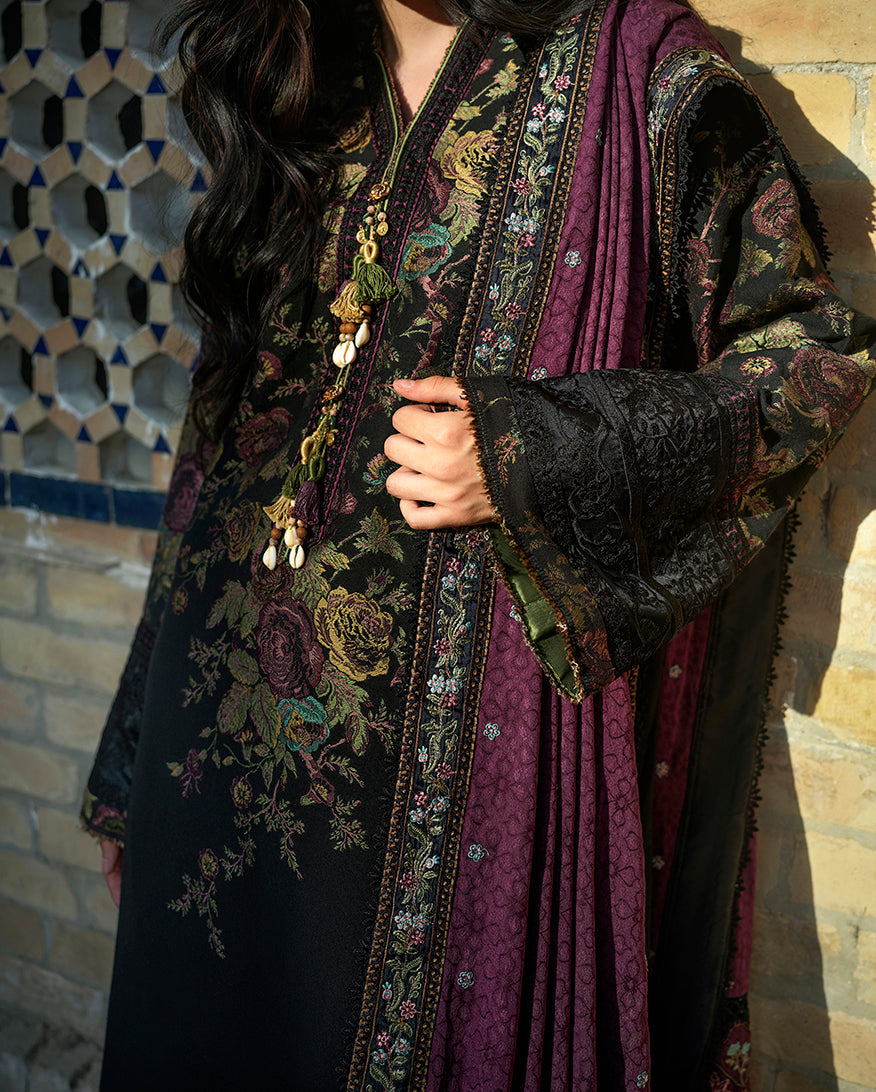 Mushq Broadway Embroidered Jacquard Unstitched 3Pc Suit - Registan Moon
