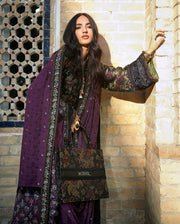 Mushq Broadway Embroidered Jacquard Unstitched 3Pc Suit - Registan Moon