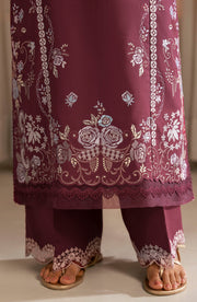 Seran Lamhay Embroidered Lawn Unstitched 3Pc Suit D-03 REHMA