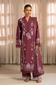 Seran Lamhay Embroidered Lawn Unstitched 3Pc Suit D-03 REHMA