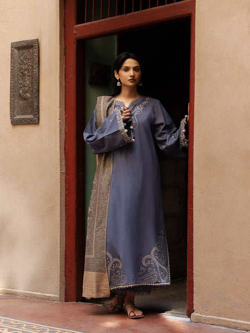 Still by Yards Embroidered Italian Woolen Unstitched 3Pc Suit D-05 Remembered