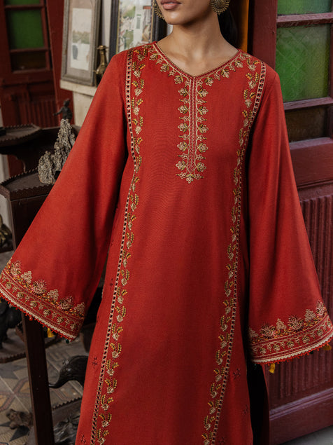 Still by Yards Embroidered Italian Woolen Unstitched 3Pc Suit D-09 Remnant