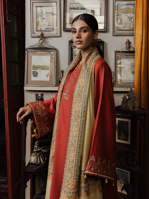 Still by Yards Embroidered Italian Woolen Unstitched 3Pc Suit D-09 Remnant