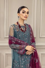 FARASHA Embroidered Net Unstitched 3 Piece Suit - Rene