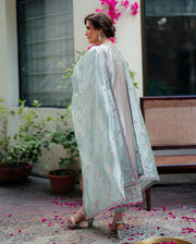 Mushq Sunehri Ramsha Edit Satin Zari Stitched 3Pc Suit - Resham