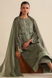 Farasha Winter Spell Embroidered Khaddar Unstitched 3Pc Suit - Retro