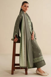 Farasha Winter Spell Embroidered Khaddar Unstitched 3Pc Suit - Retro