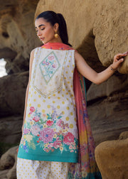 Sadaf Fawad Khan Siraa Vol-02 Unstitched Lawn 3Pc Suit - Retro Polka