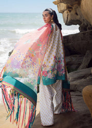 Sadaf Fawad Khan Siraa Vol-02 Unstitched Lawn 3Pc Suit - Retro Polka