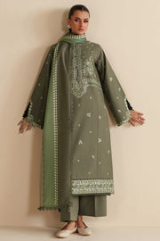 Farasha Winter Spell Embroidered Khaddar Unstitched 3Pc Suit - Retro