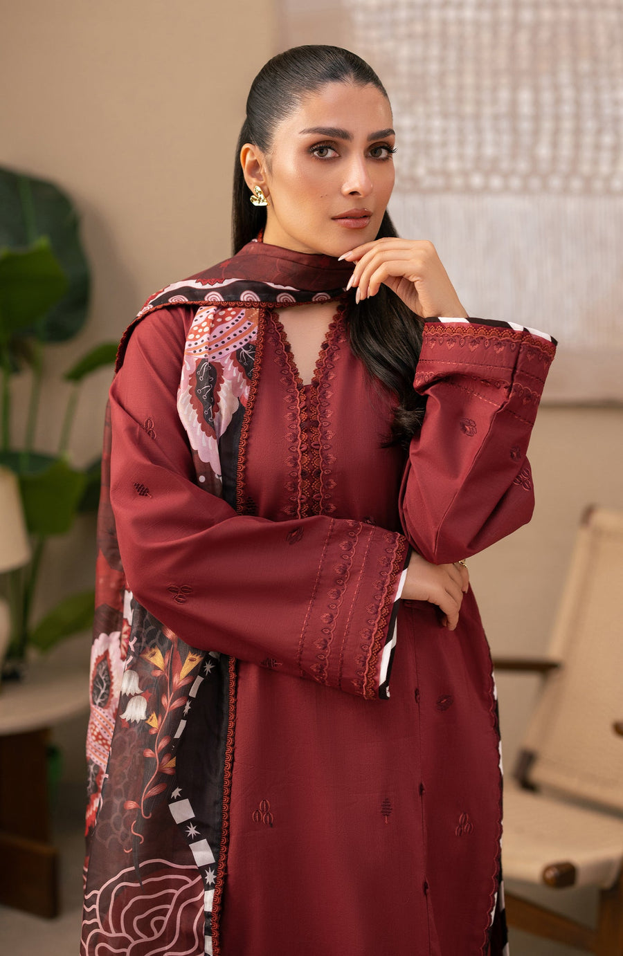 Seran Afsanah Embroidered Lawn Unstitched 3Pc Suit D-03 RIMA