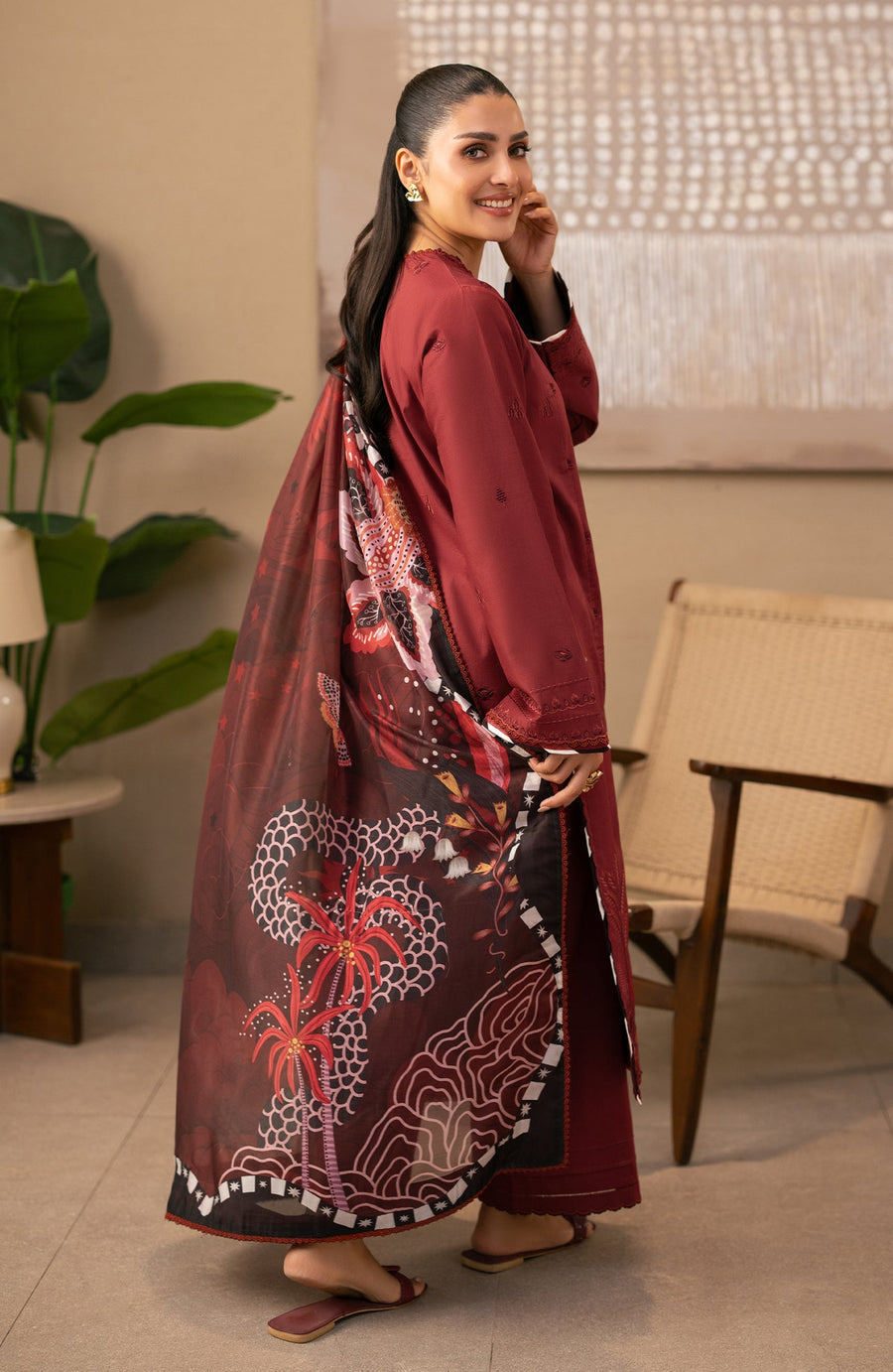Seran Afsanah Embroidered Lawn Unstitched 3Pc Suit D-03 RIMA