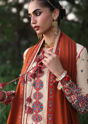 Hussain Rehar Embroidered Karandi Unstitched 3Pc Suit - Riva