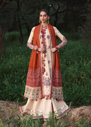 Hussain Rehar Embroidered Karandi Unstitched 3Pc Suit - Riva