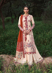 Hussain Rehar Embroidered Karandi Unstitched 3Pc Suit - Riva