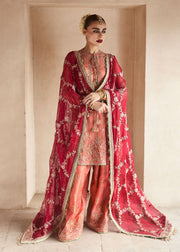 Hussain Rehar Festive Unstitched Embroidered Chiffon Dress - Romawi