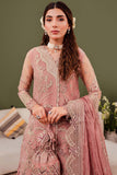 Farasha Luxury Formal Embroidered Net Unstitched 3Pc Suit - Rosa