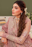 Farasha Luxury Formal Embroidered Net Unstitched 3Pc Suit - Rosa