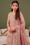 Farasha Luxury Formal Embroidered Net Unstitched 3Pc Suit - Rosa