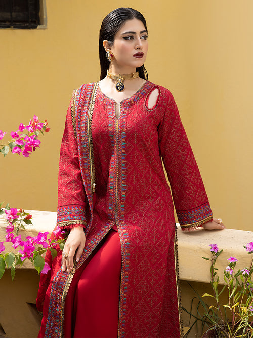 Afsaneh by Mahnur Embroidered Karandi Unstitched 3Pc Suit D-05 Rosalia