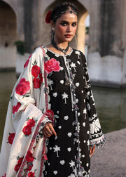 Hussain Rehar Embroidered Karandi Unstitched 3Pc Suit - Rose