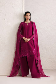 Farasha Luxury Formal Embroidered Chiffon Unstitched 3Pc Suit - Rose Amour