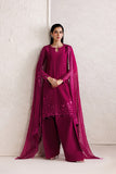 Farasha Luxury Formal Embroidered Chiffon Unstitched 3Pc Suit - Rose Amour