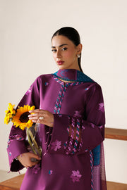 Farasha Summer Melody Embroidered Lawn Unstitched 3Pc Suit - Rose Muave