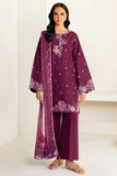 Farasha Summer Weaves Embroidered Lawn Unstitched 3Pc Suit - Rose Passion