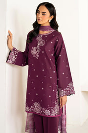 Farasha Summer Weaves Embroidered Lawn Unstitched 3Pc Suit - Rose Passion