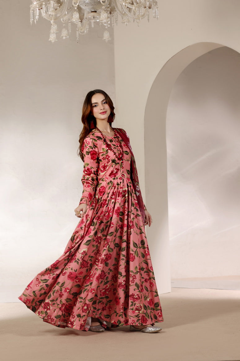 Feathers The Imperial Bloom Printed Lawn Unstitched 3Pc Suit Rose Waltz-FT649