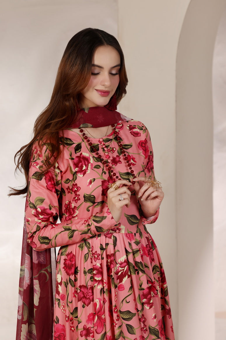 Feathers The Imperial Bloom Printed Lawn Unstitched 3Pc Suit Rose Waltz-FT649