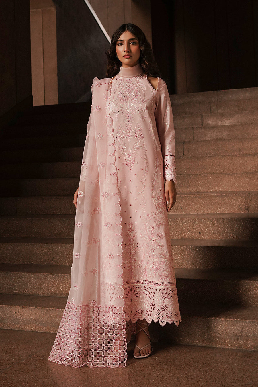 Afrozeh Festive Unstitched Chikankari Lawn 3Pc Suit AL-24-V4-07 ROSELLA