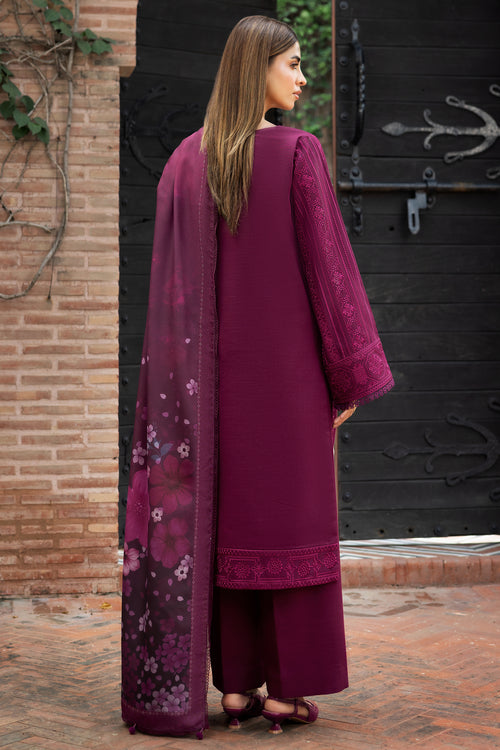 Farasha Embroidered Khaddar Unstitched 3Pc Suit - Rosemer