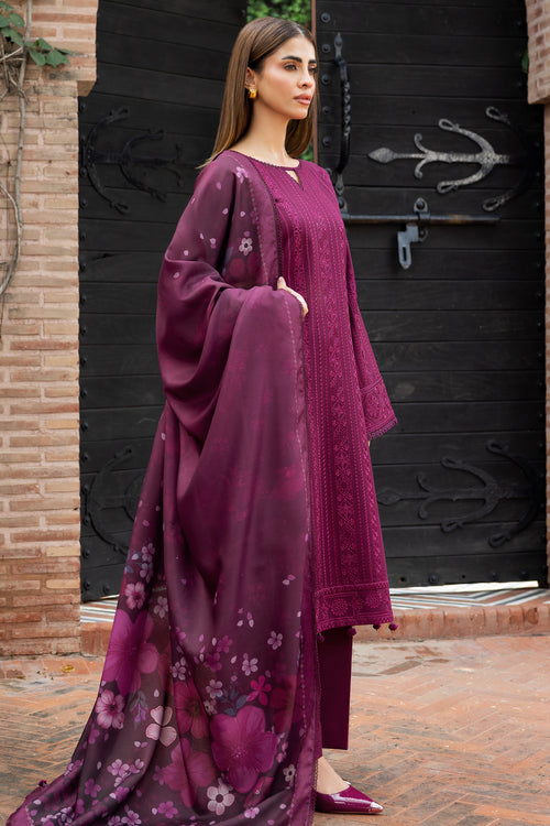 Farasha Embroidered Khaddar Unstitched 3Pc Suit - Rosemer