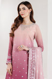 Farasha Fiorella Embroidered Chiffon Unstitched 3Pc Suit - ROSETTE BLUSH