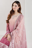 Farasha Fiorella Embroidered Chiffon Unstitched 3Pc Suit - ROSETTE BLUSH