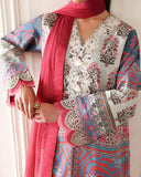 Roheenaz Eclat Gerden Printed Lawn Unstitched 3Pc Suit - ROSETTE DREAM