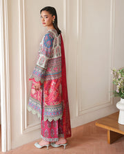 Roheenaz Eclat Gerden Printed Lawn Unstitched 3Pc Suit - ROSETTE DREAM