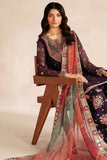 Farasha Luxury Embroidered Chiffon Unstitched 3Pc Suit - Rosette Glow