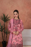 Feathers Premium Embroidered Lawn Unstitched 3Pc Suit - Rosewood Heirloom