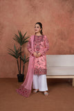 Feathers Premium Embroidered Lawn Unstitched 3Pc Suit - Rosewood Heirloom