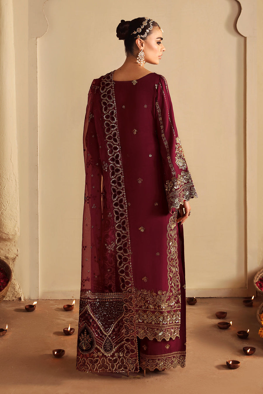 Shagna Premium Embroidered Raw Silk Unstitched 3Pc Suit S-04 Roshan