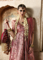 Hussain Rehar Massarat Embroidered Organza Unstitched 3Pc Suit - Roshanara