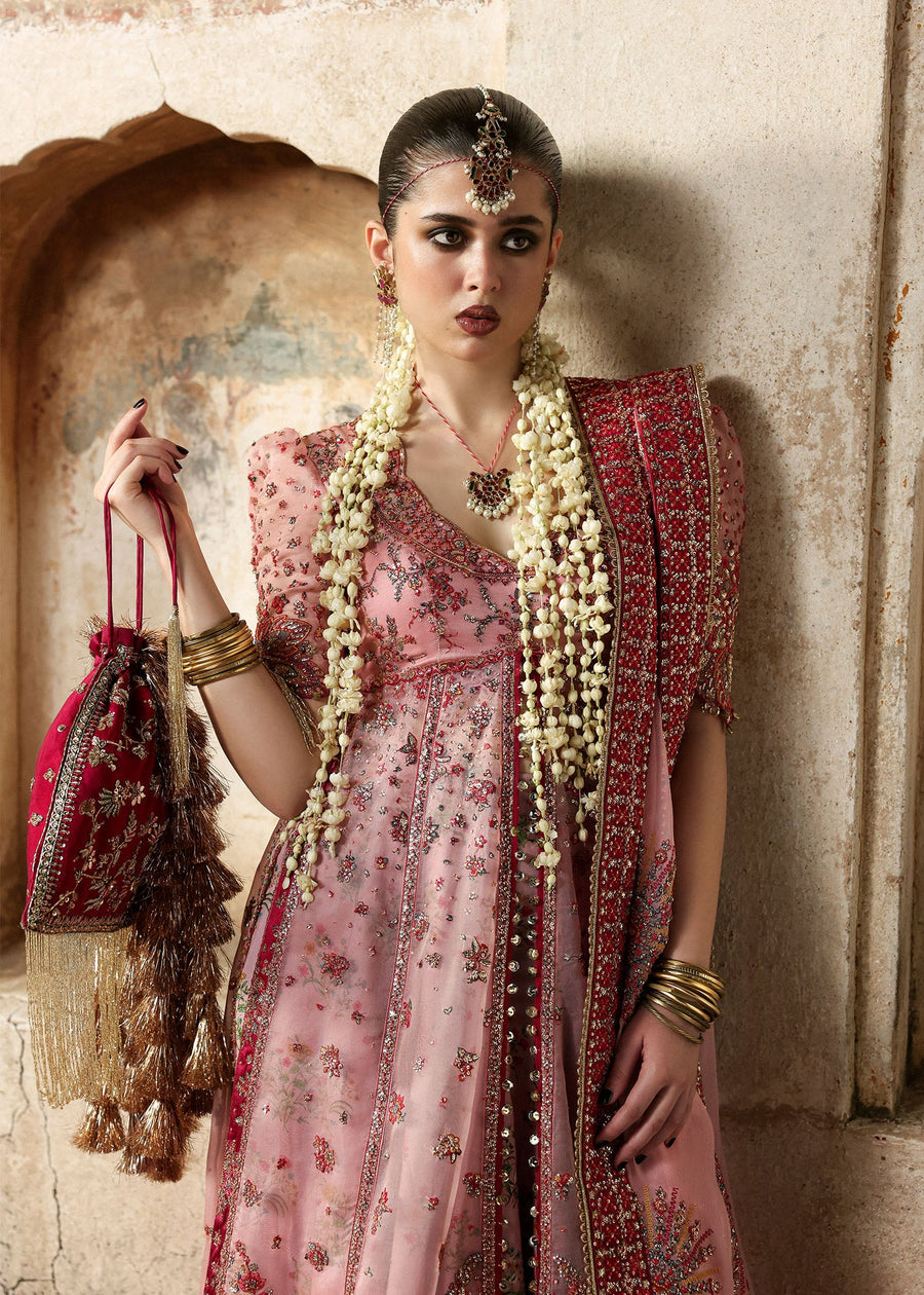Hussain Rehar Massarat Embroidered Organza Unstitched 3Pc Suit - Roshanara