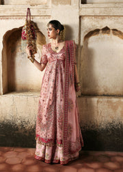 Hussain Rehar Massarat Embroidered Organza Unstitched 3Pc Suit - Roshanara