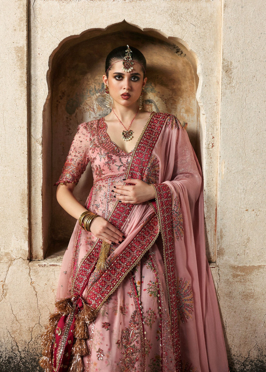 Hussain Rehar Massarat Embroidered Organza Unstitched 3Pc Suit - Roshanara