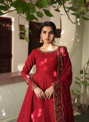 Neeshay Shagun Embroidered Raw Silk Unstitched 3Pc Suit - ROSHANARA